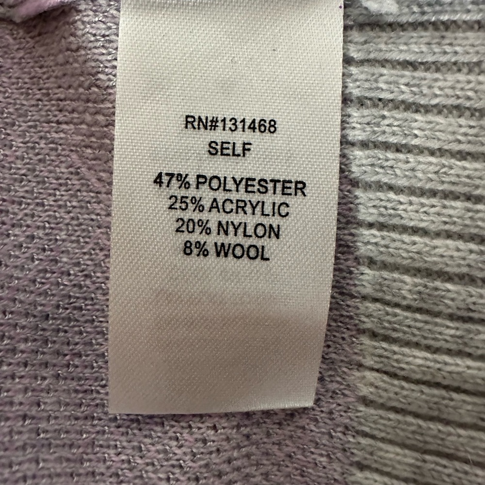 Fate Distressed Frayed Pink & Gray Camo Print Wool Blend Sweater Size M - Picture 7 of 8